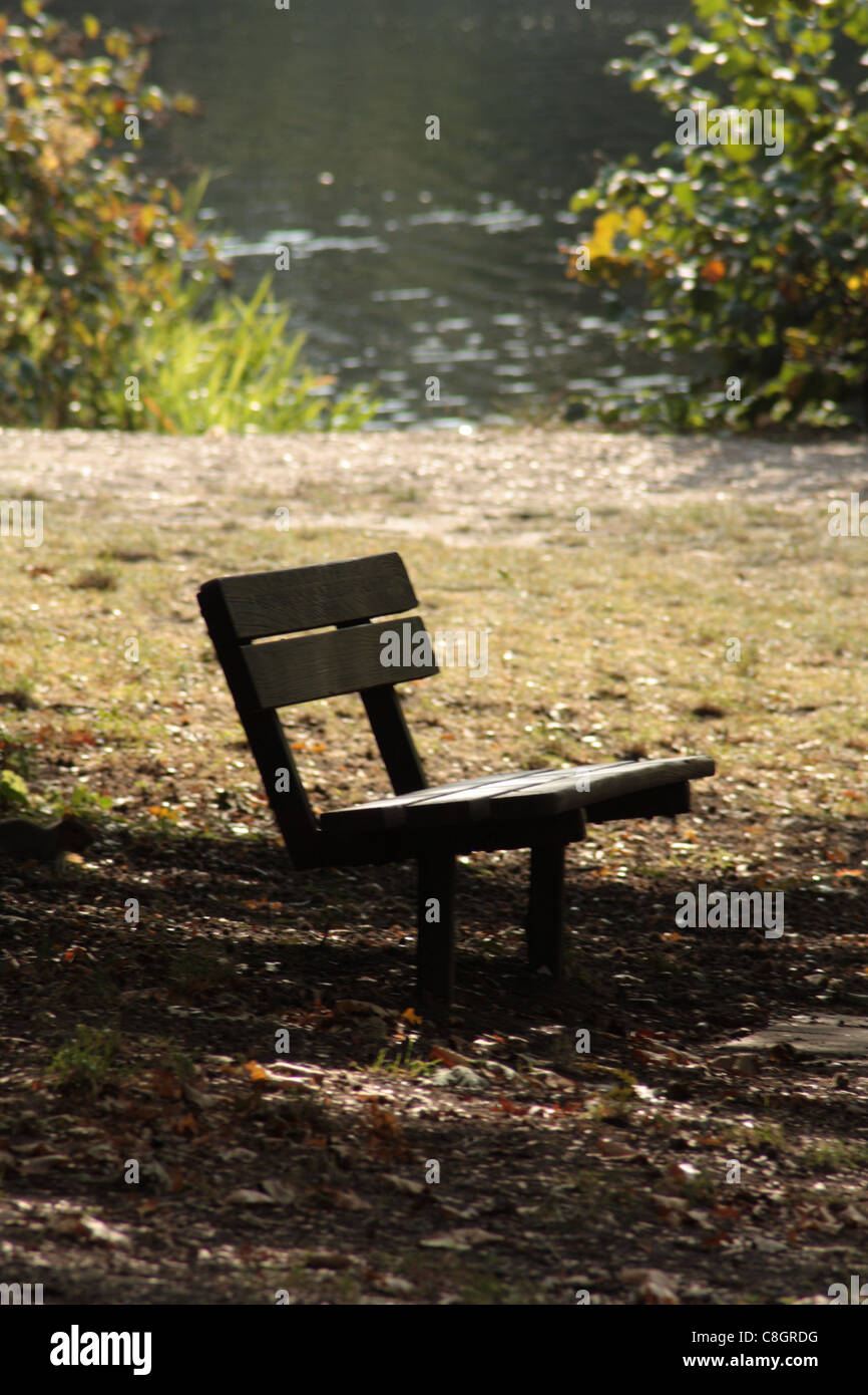 empty bench Stock Photo