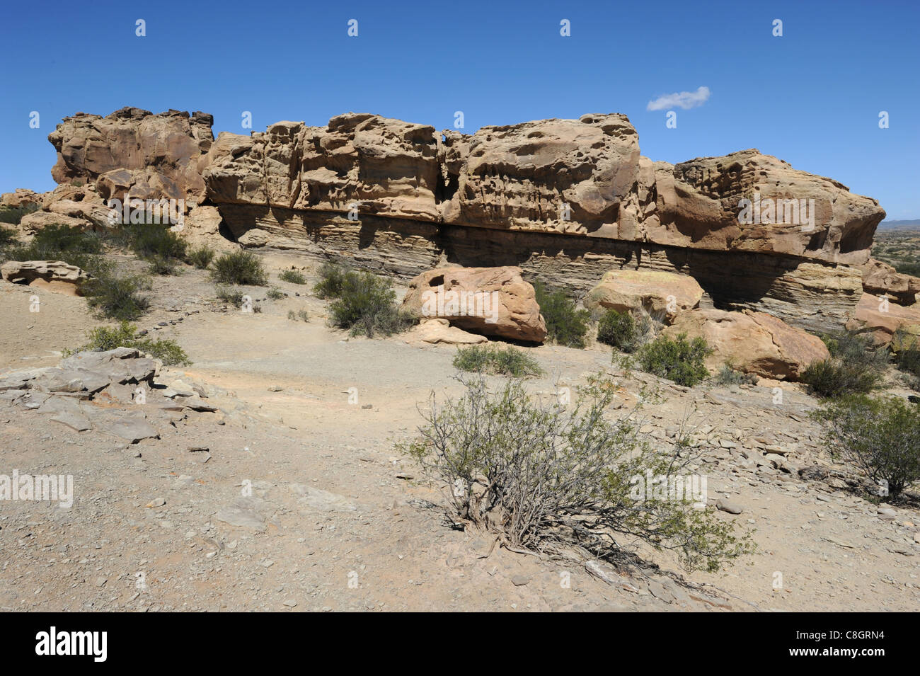 Argentina, South America, San Juan, moon valley, UNESCO, world heritage, cliff, cliff formation, scenery Stock Photo