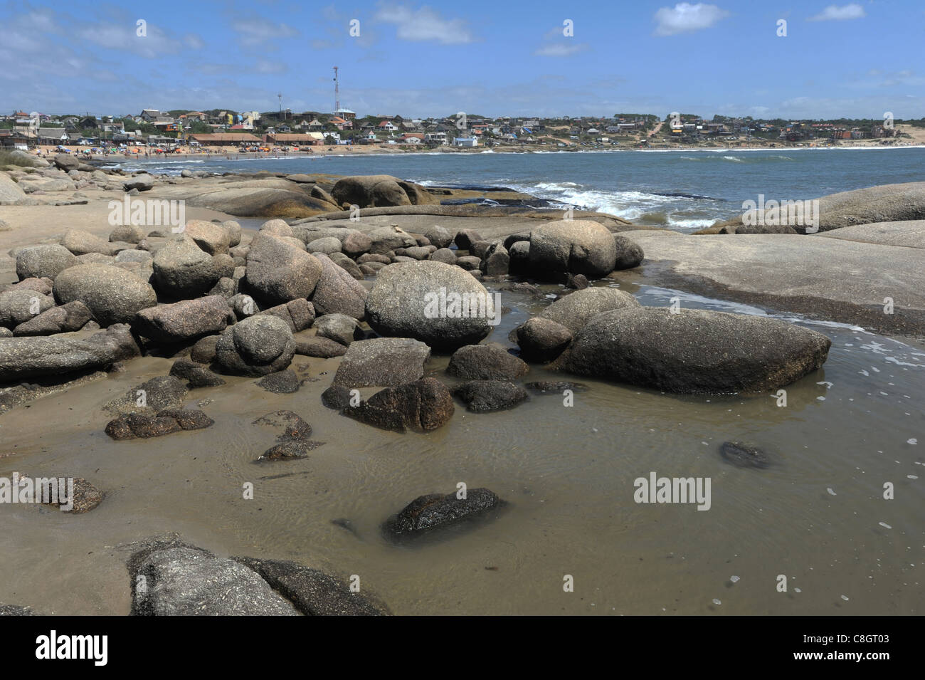 Uruguay, South America, Rocha, Punta del Diablo, devil, wave, coast, sea Stock Photo