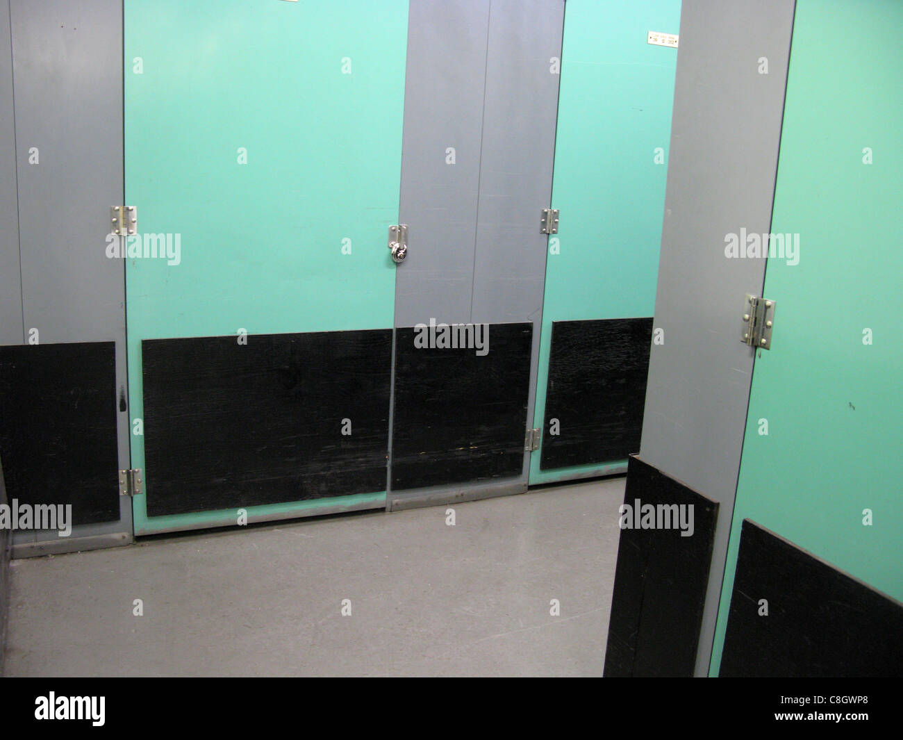 Hallways of storage facility. Looked doors Stock Photo