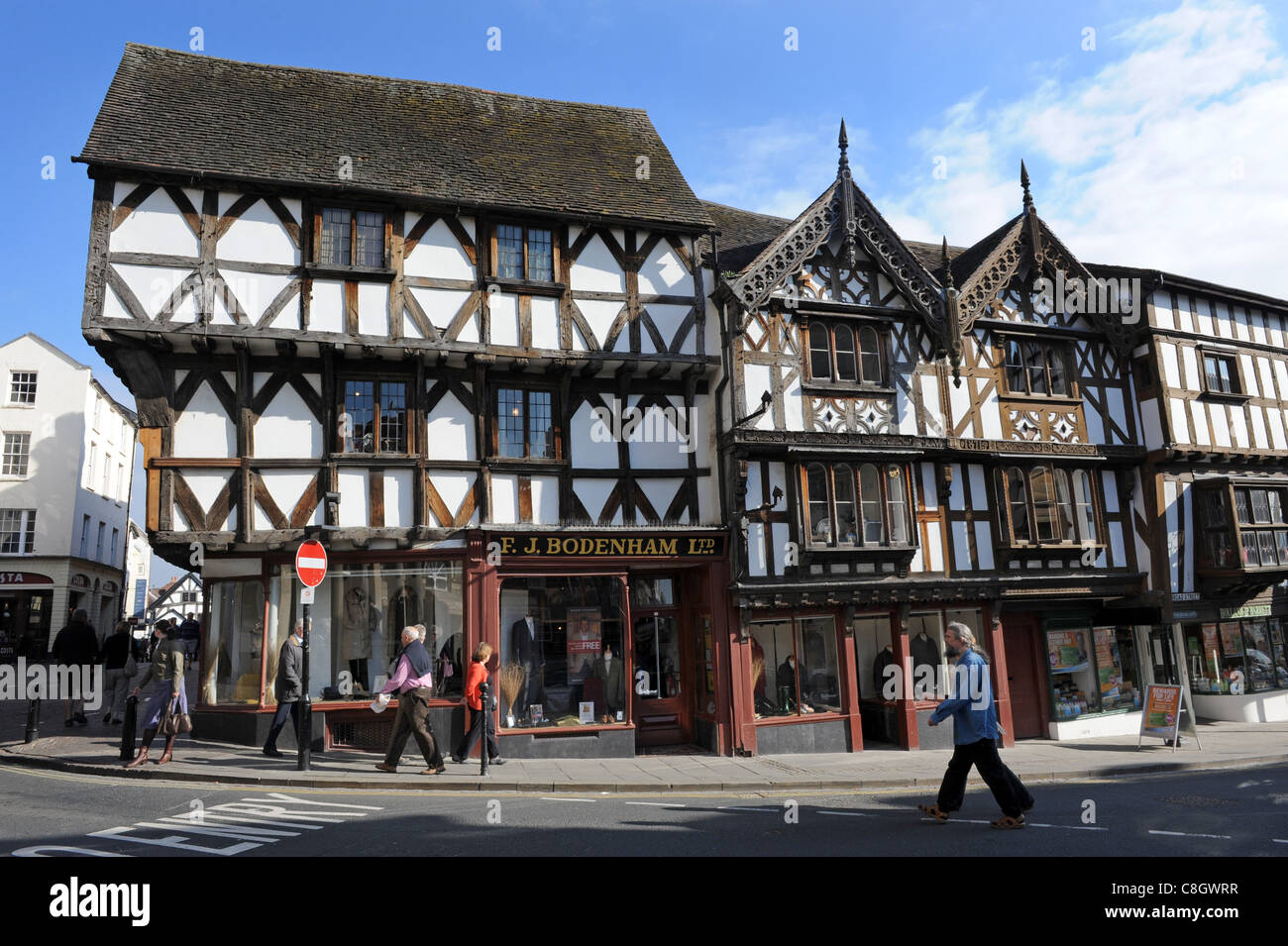 Ludlow town centre Broad Street in Ludlow Shropshire England Uk Stock