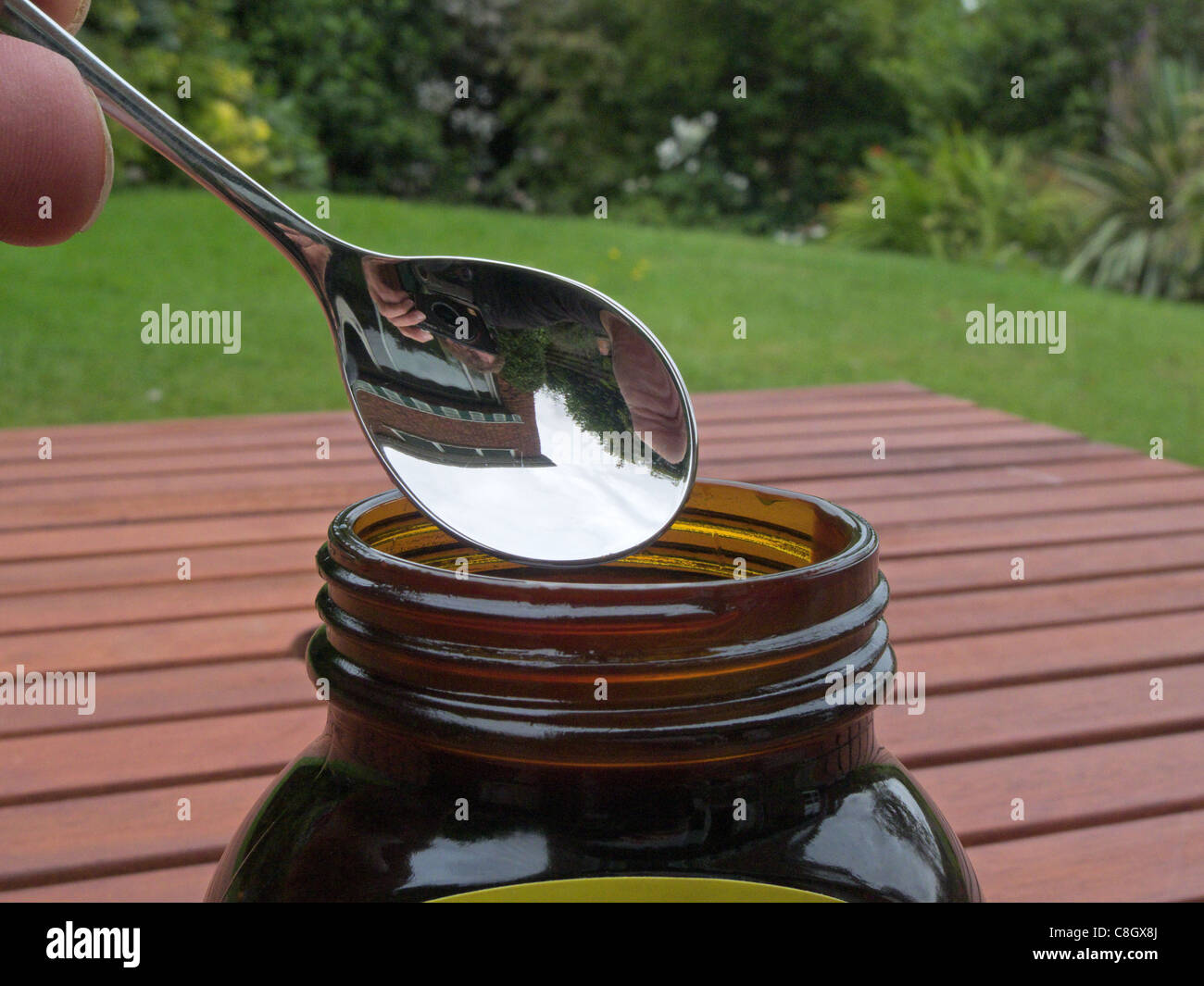 Teaspoon and Jar Stock Photo Alamy