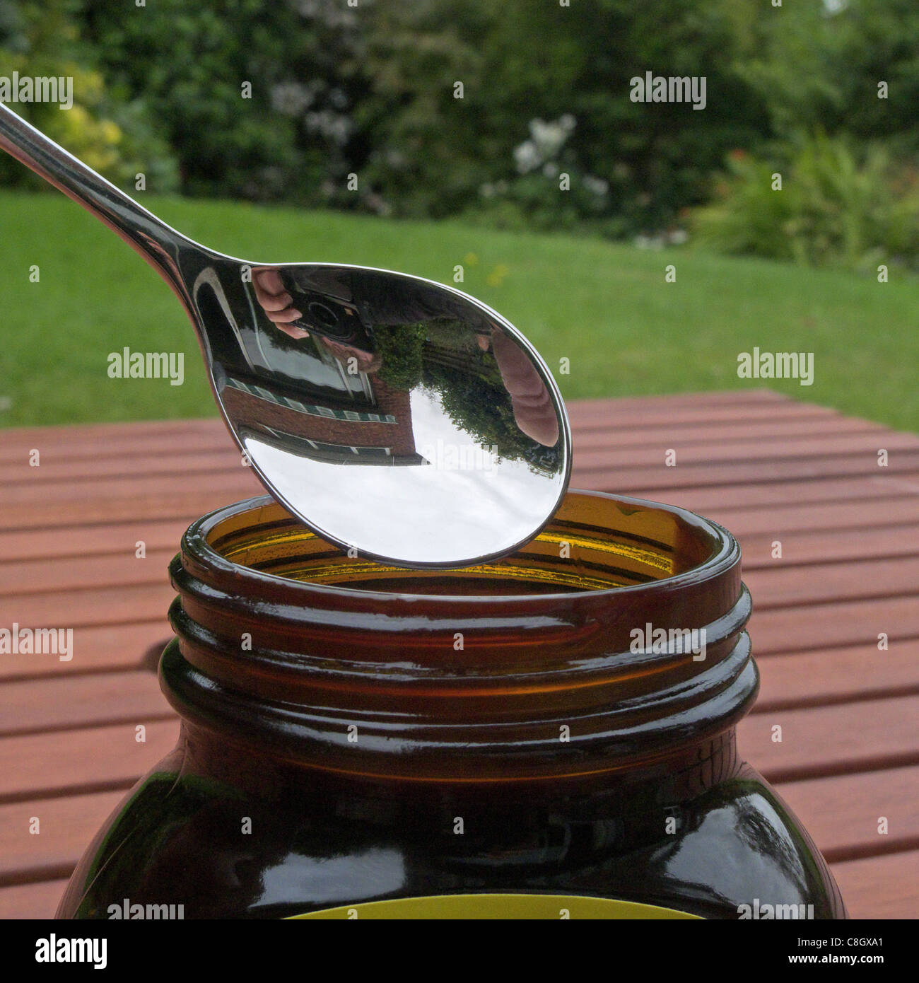 Teaspoon and Jar Stock Photo Alamy