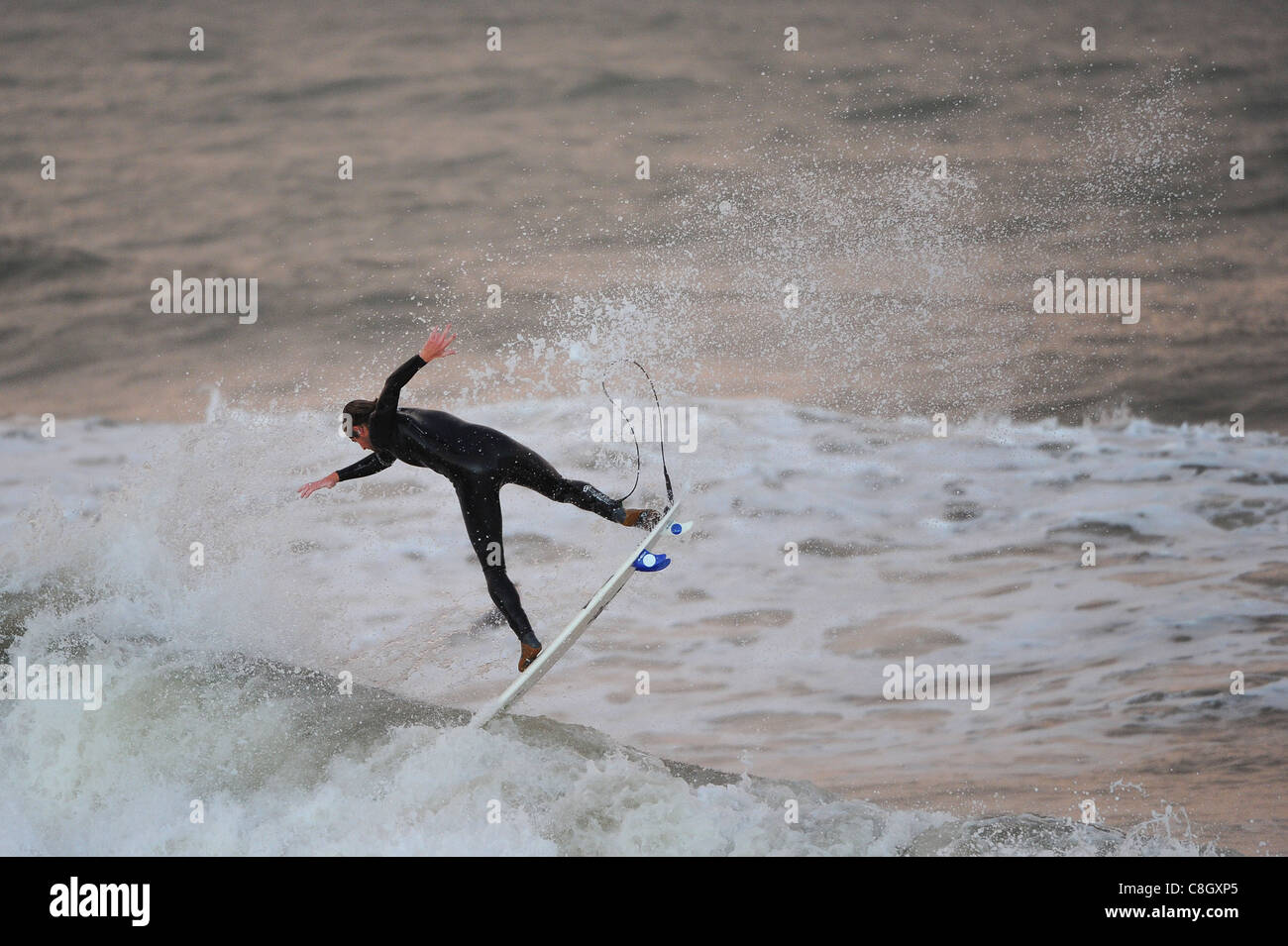 Surfing the south devon coast at paignton hires stock photography and