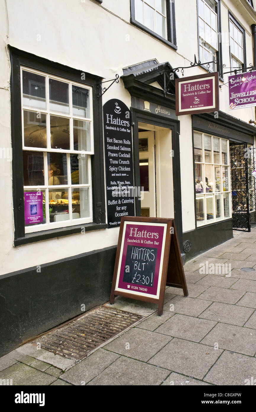 Hatters Sandwich Shop in Bury St Edmunds, Suffolk Stock Photo