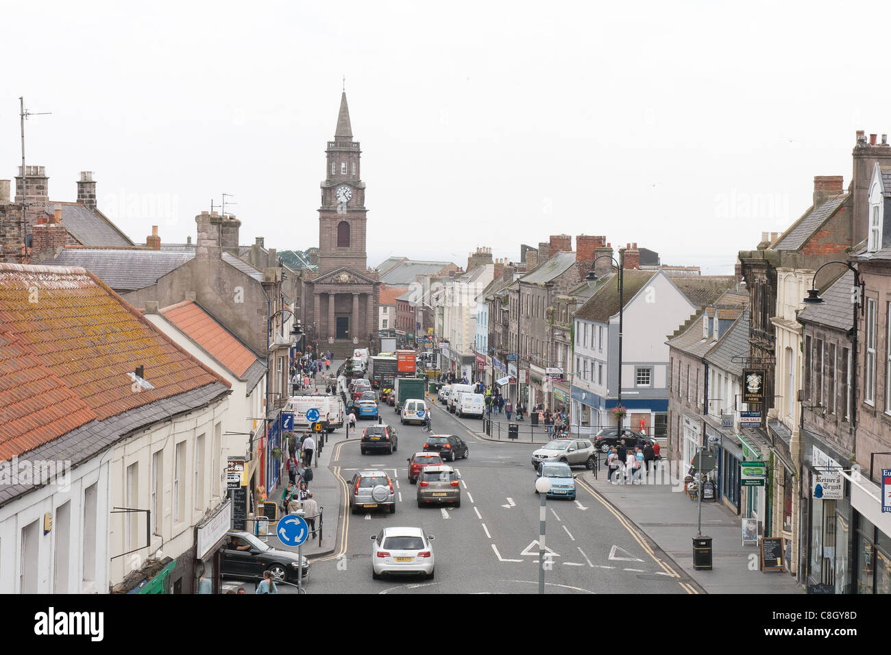 Lowry's Berwick upon Tweed - the high street and town hall Stock Photo