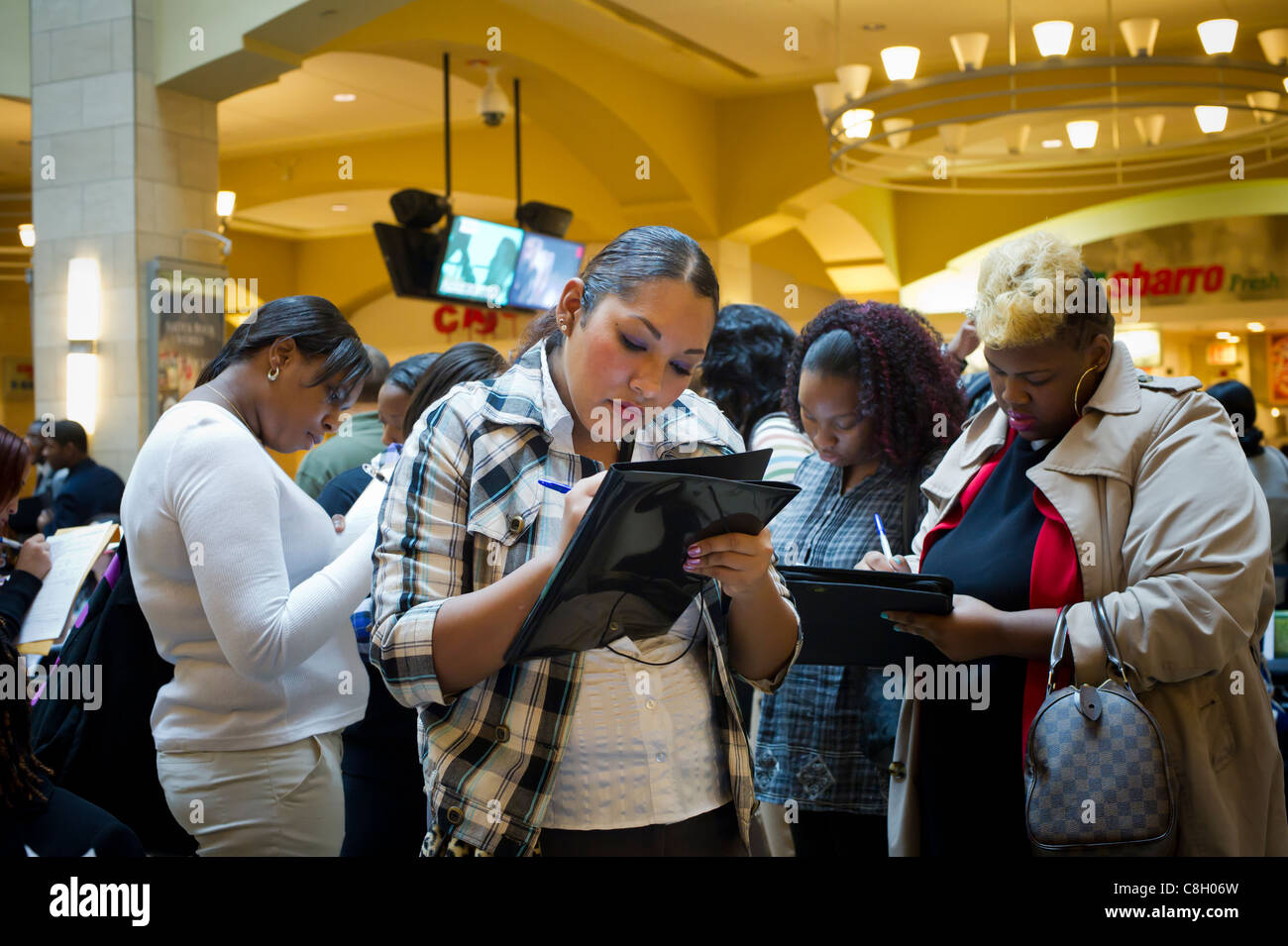 Retail store seasonal job interview hires stock photography and images