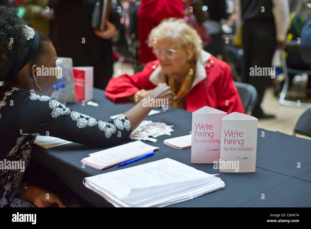 Retail store seasonal job interview hires stock photography and images