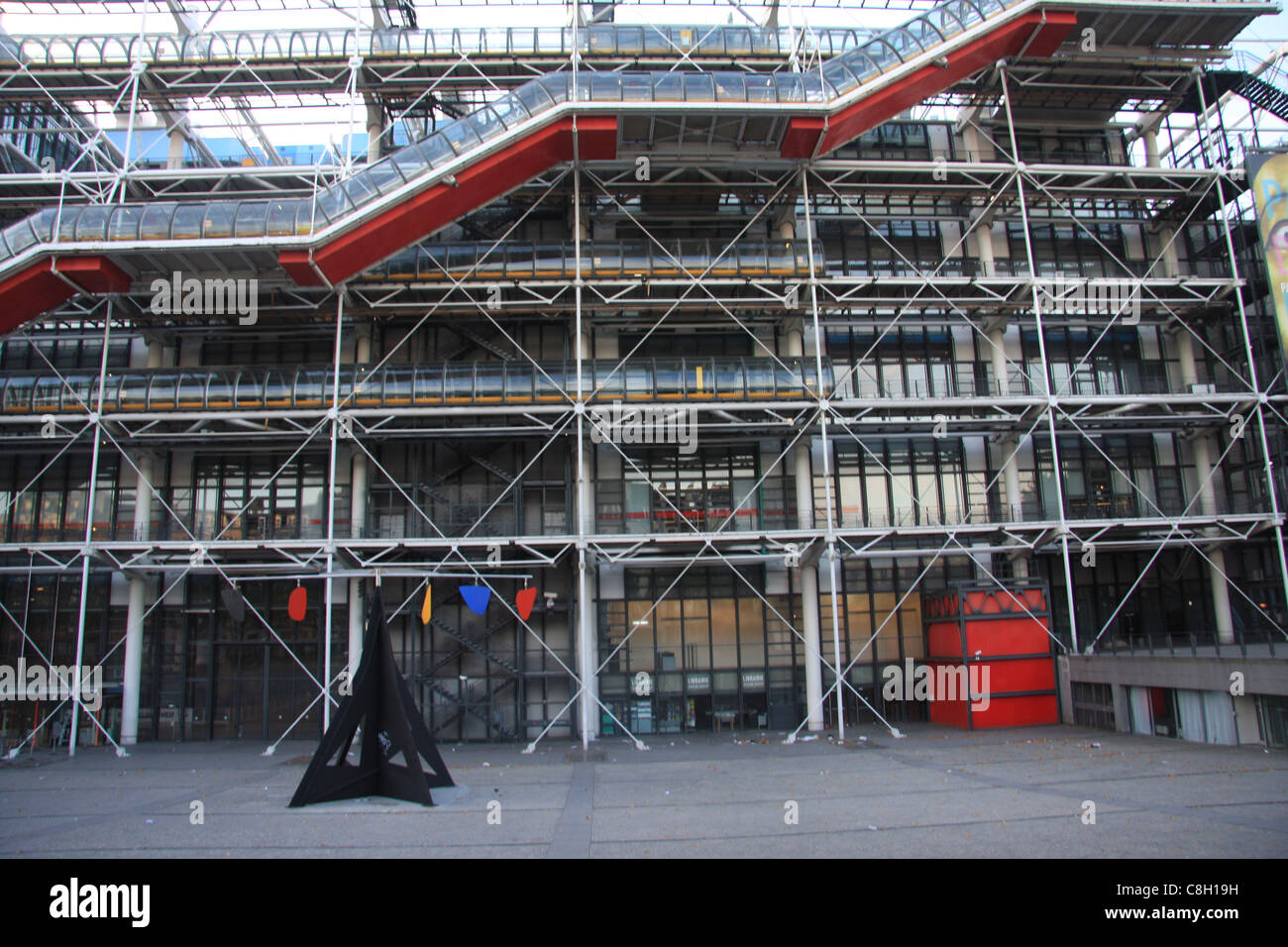 Paris, Beaubourg, Centre Pompidou, museum, architecture, tubes, place, Stock Photo