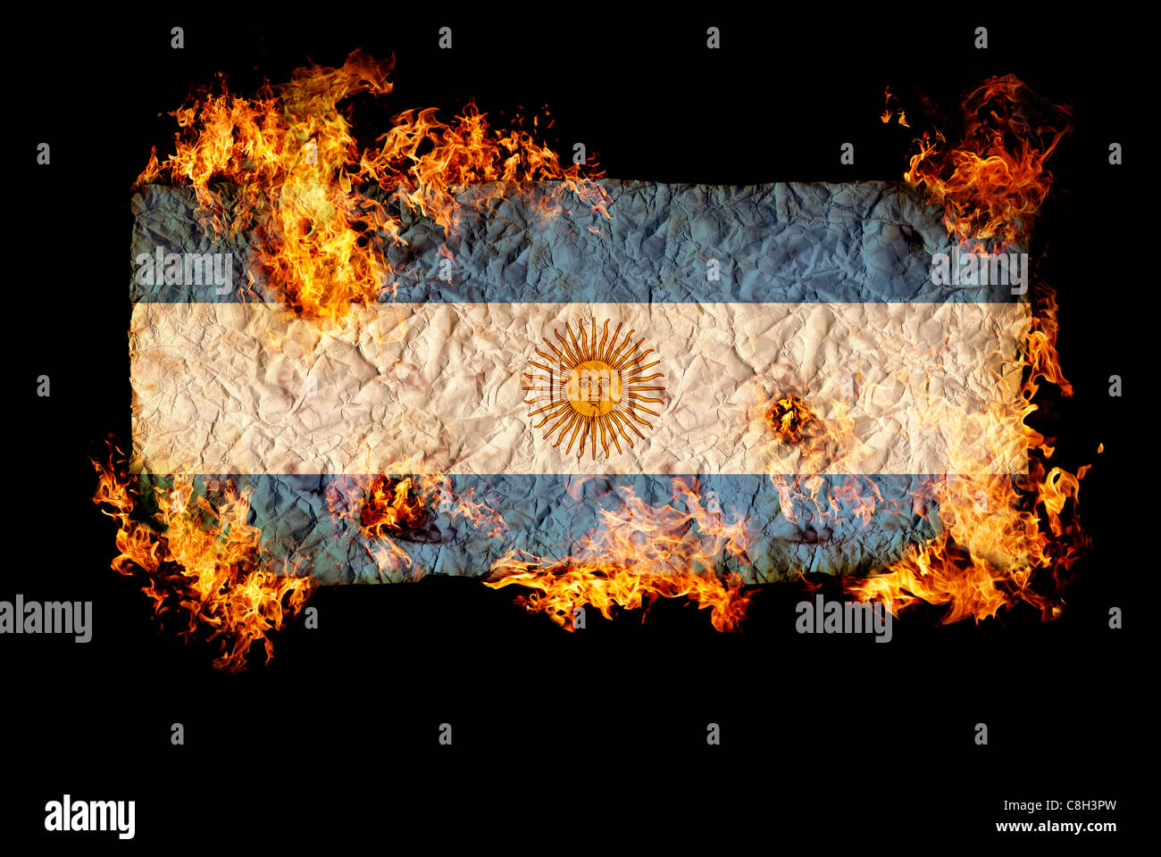 National symbols and flag of Argentina Stock Photo