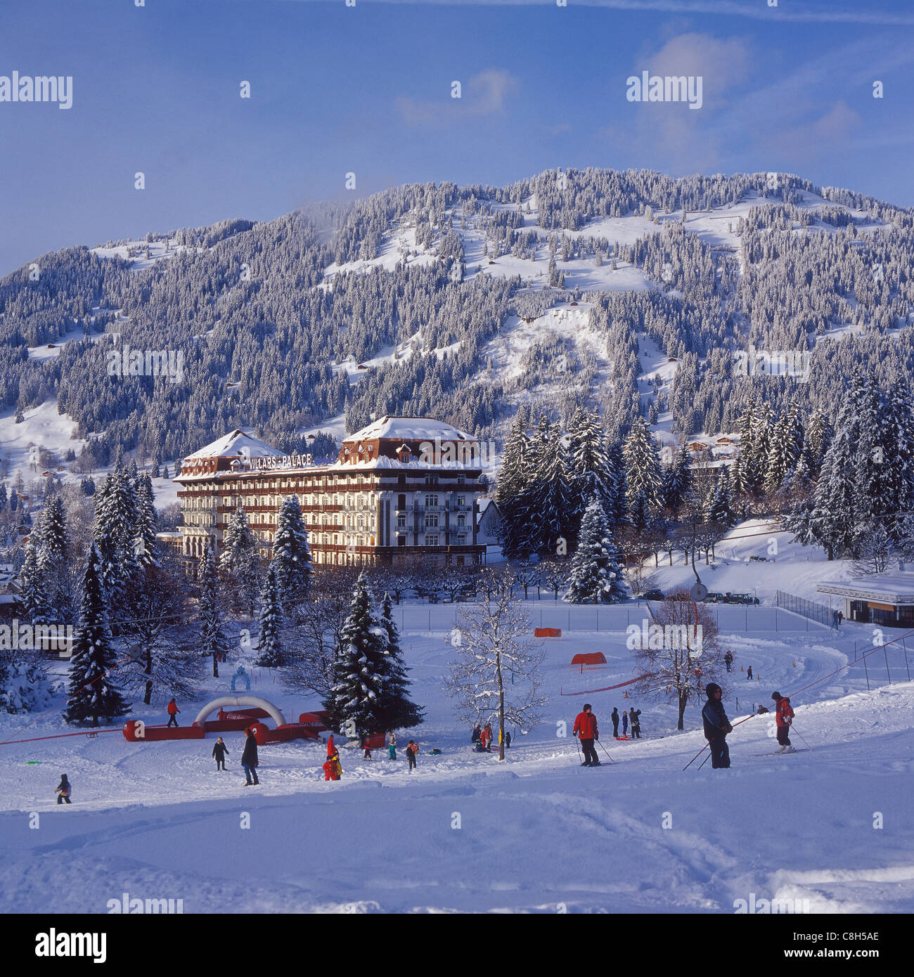 Switzerland, Europe, Vaud, Villars-sur-Ollon, ski, ski, skiing ...