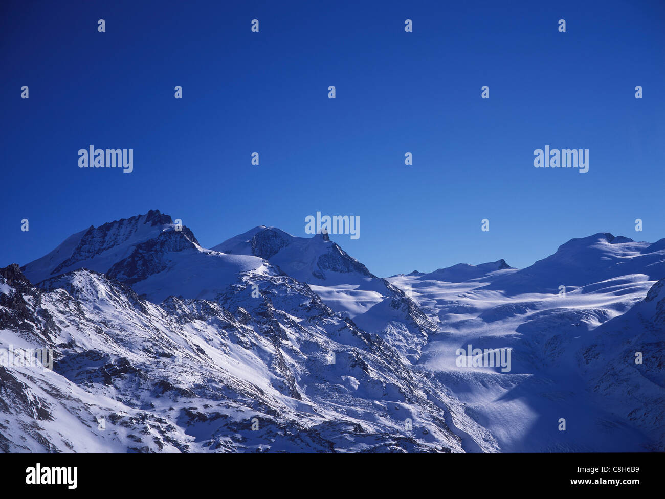 Switzerland, Europe, Valais, Alps, panorama, scenery, snow, mountain