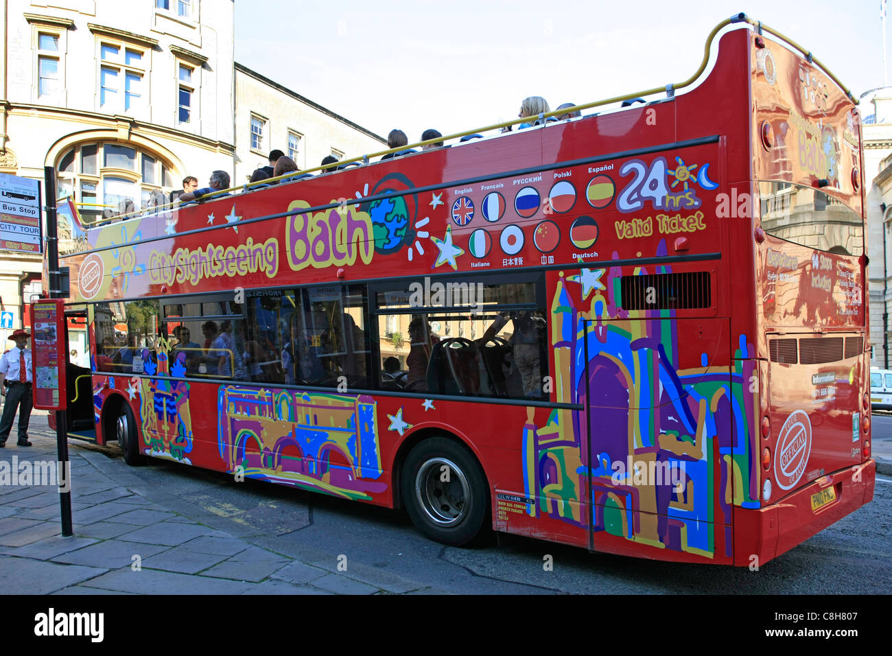 The City Sightseeing Bus in Bath Stock Photo