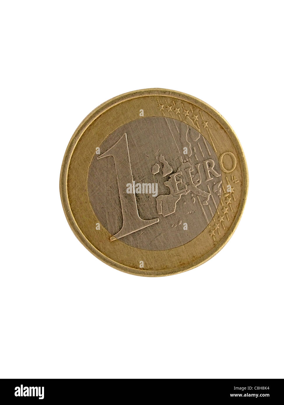 one euro isolated on white Stock Photo