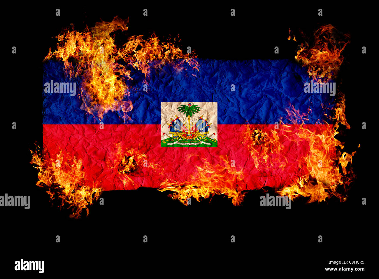 National symbols and flag of Haiti Stock Photo Alamy