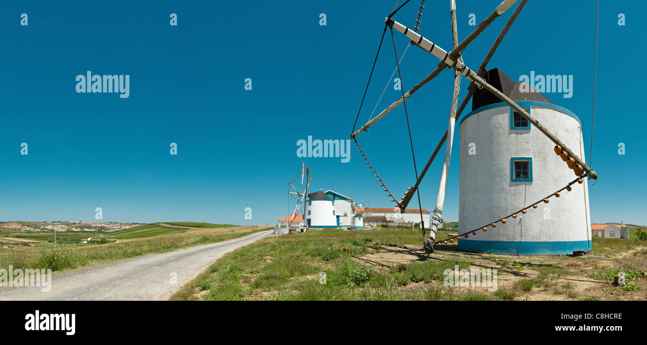 Portugal, Europe, Estremadura, spring, windmill, Windmill, Bordinheira, Stock Photo