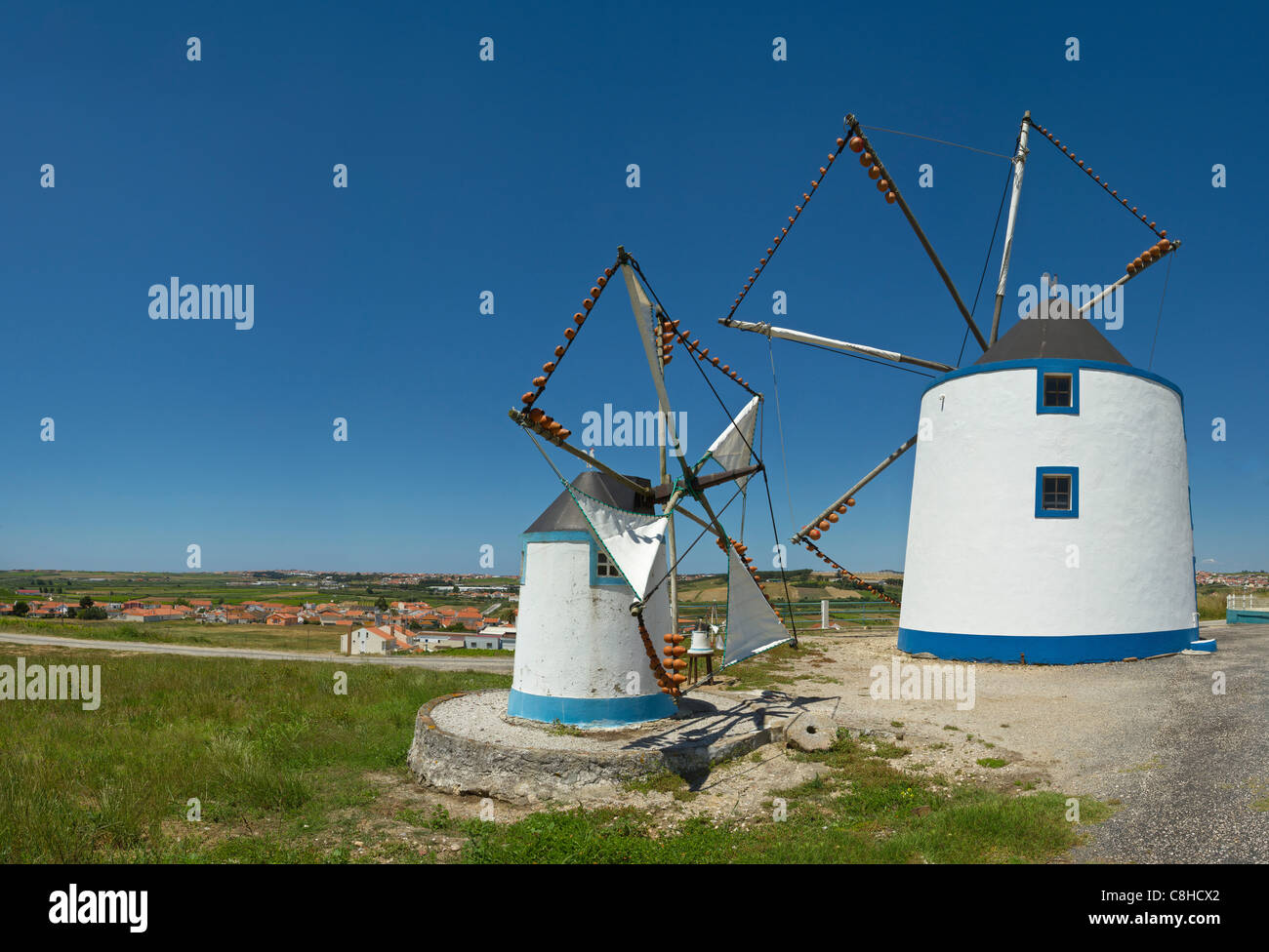 Portugal, Europe, Estremadura, spring, windmill, Windmill, Bordinheira, Stock Photo