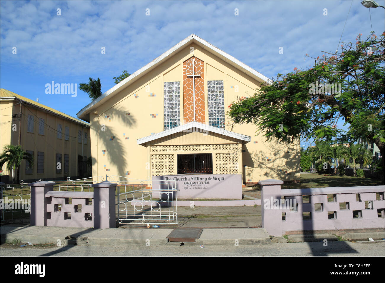 Anglican Church of St Mary the Virgin, North Front Street, Fort George, Belize City, Belize, Caribbean, Central America Stock Photo