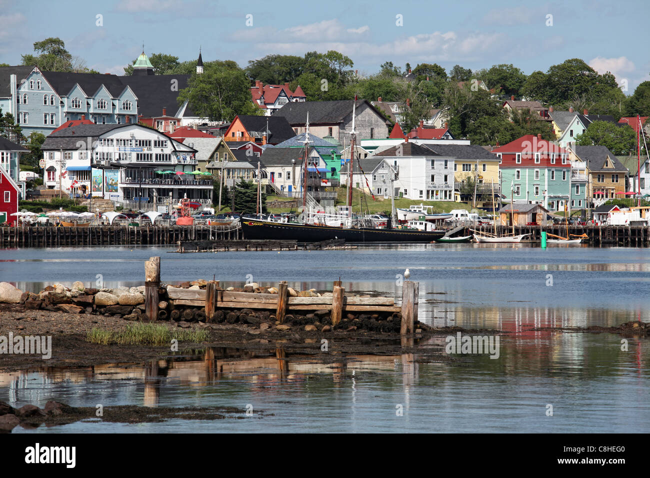 View of the harbour and waterfront of Lunenburg, Nova Scotia, Canada. v Stock Photo