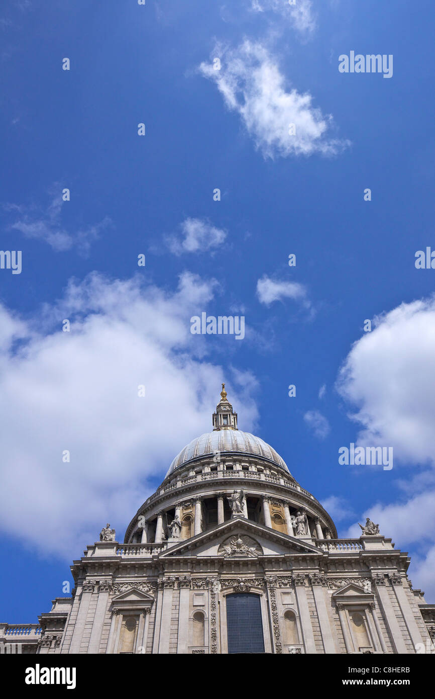Dome of St Paul's Cathedral, City of London, England, UK, United Kingdom, GB, Great Britain, British Isles, Europe Stock Photo