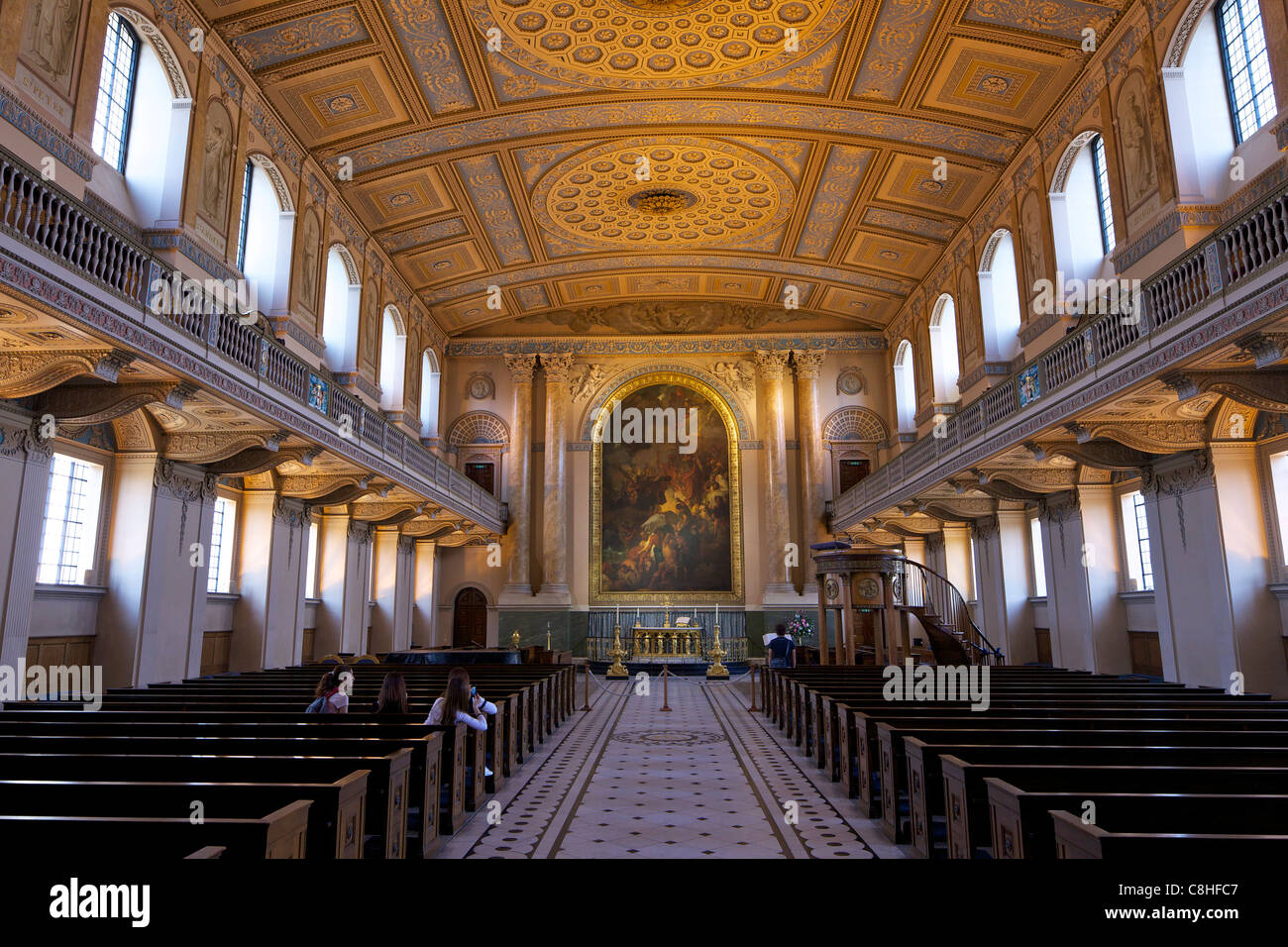 Chapel of St Peter and St Paul, Old Royal Naval College, built by Sir Christopher Wren, Greenwich, London, England, UK, Stock Photo