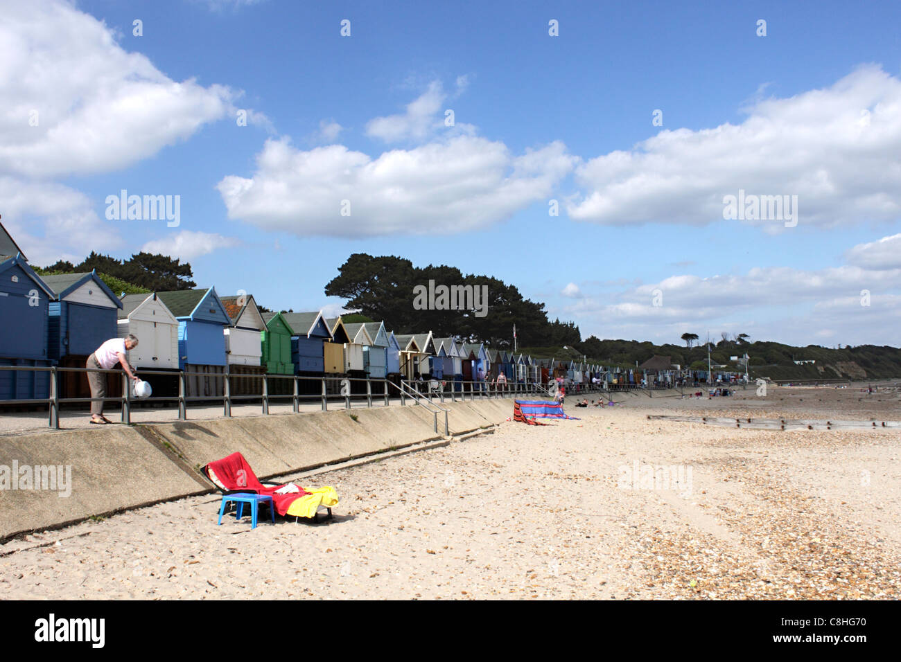 Beach huts Avon Beach Christchurch Dorset summer 2010 Stock Photo Alamy