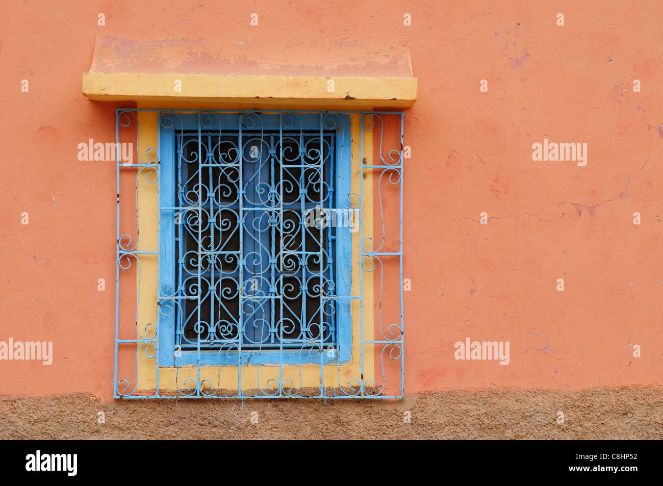A Window in the Village of Adai near Tafraoute, Souss-Massa-Draa Region, Morocco Stock Photo