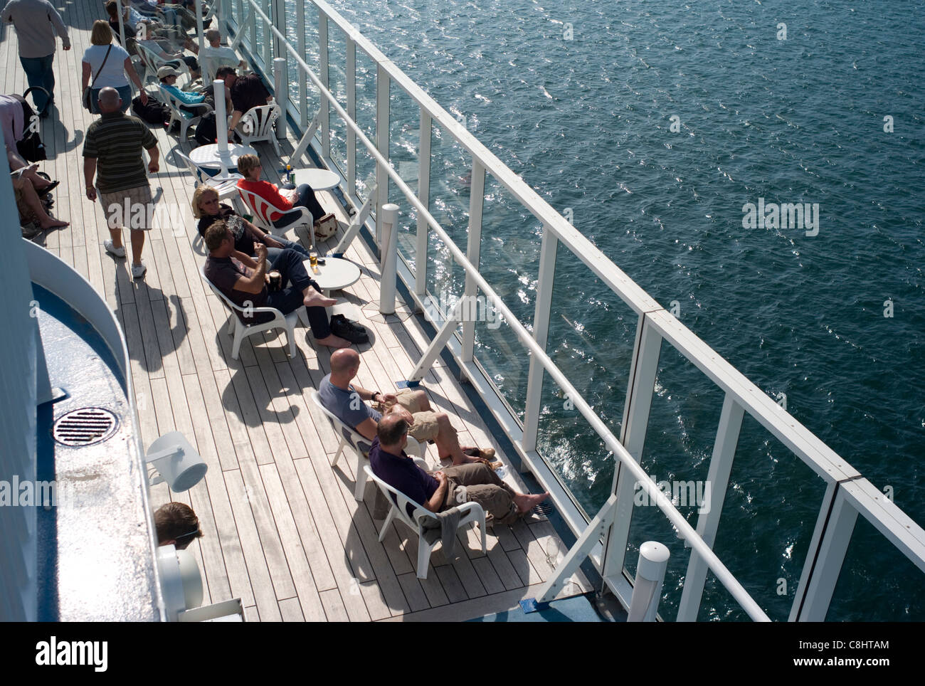 On the deck of Brittany Ferry Pont Aven Stock Photo Alamy