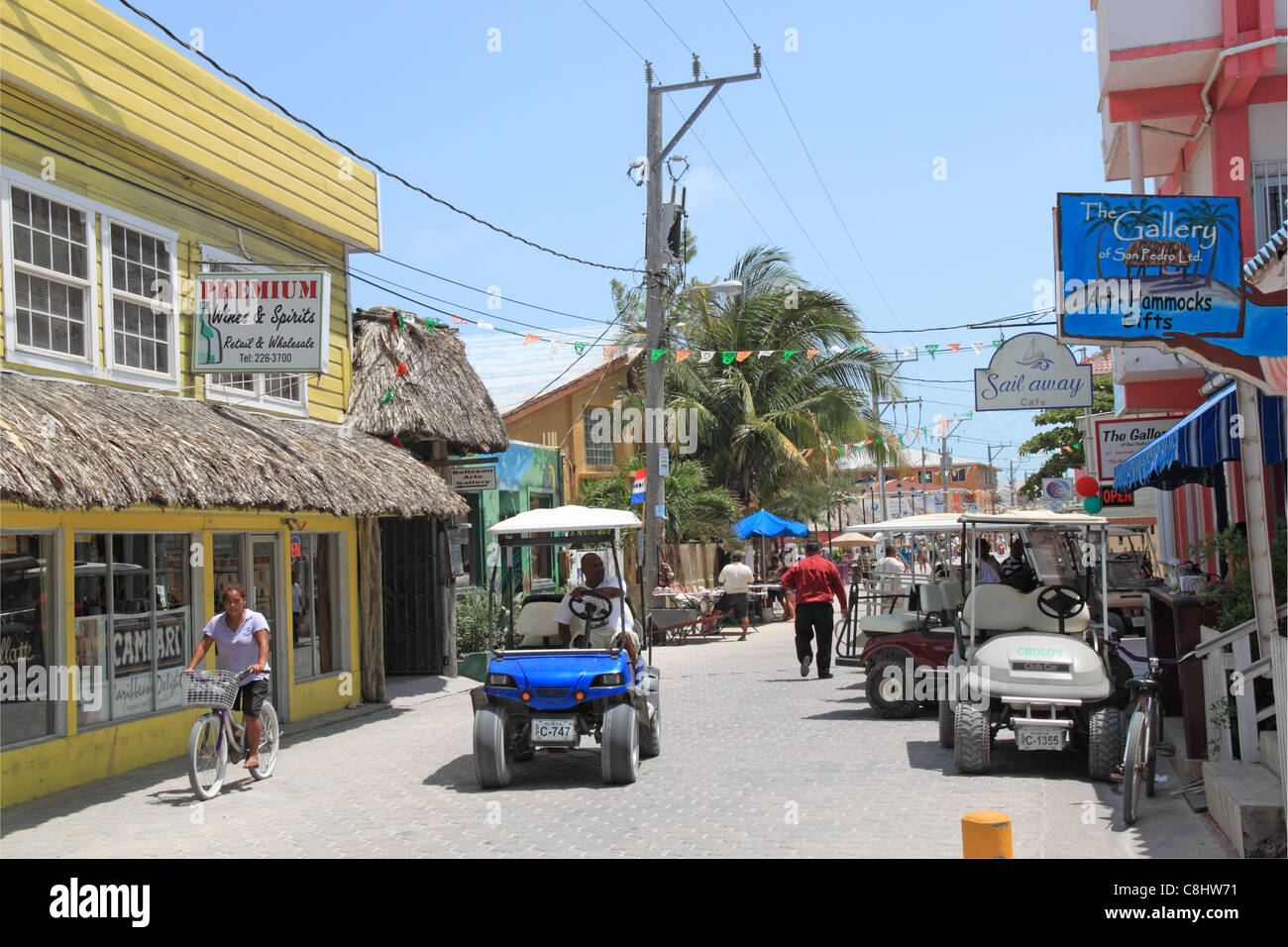 Barrier Reef Drive, San Pedro town centre, Ambergris Caye (aka La Isla