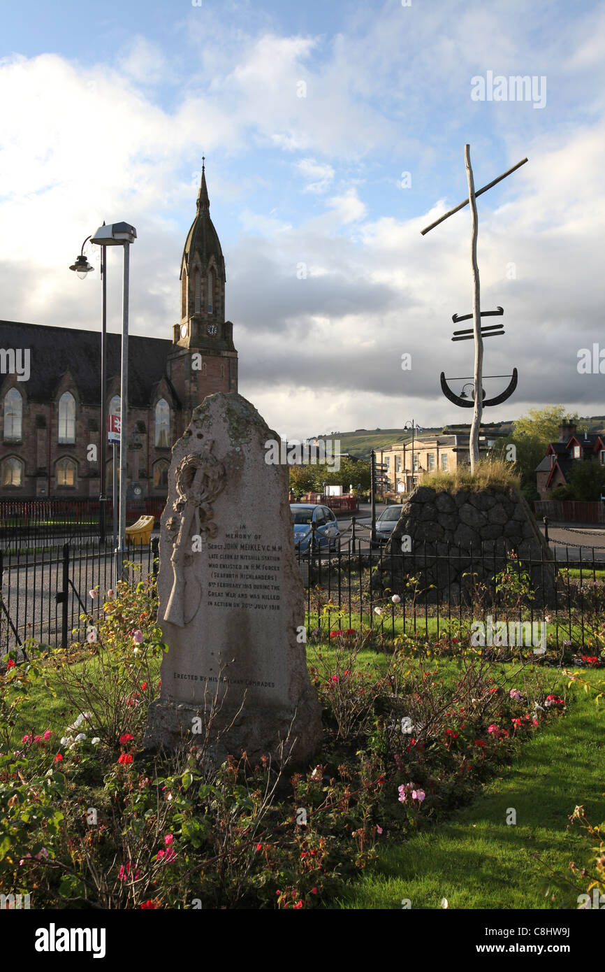 Town of Dingwall, Scotland. The Meikle Stone memorial on Dingwall’s Station Road Stock Photo Alamy