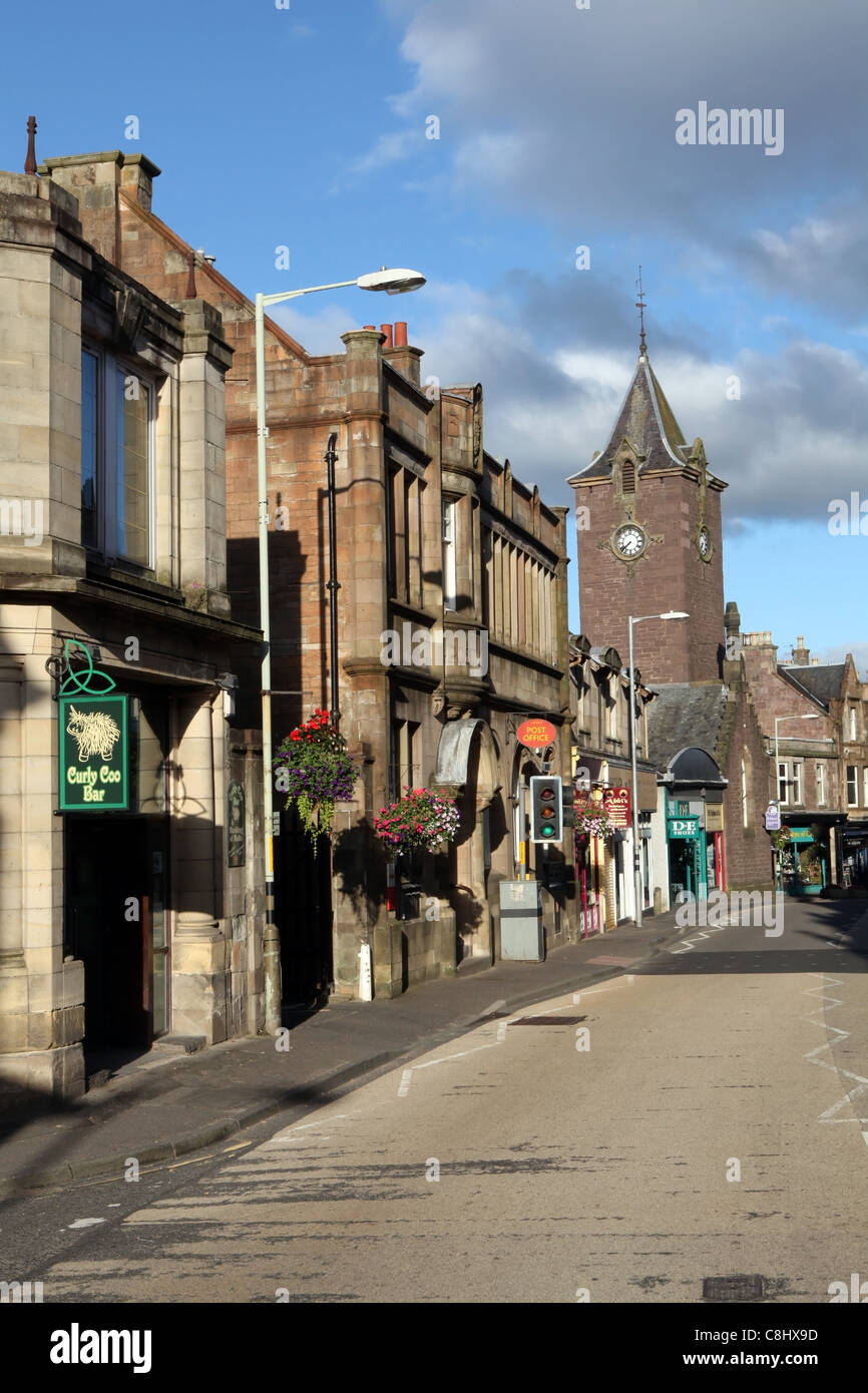 The town centre of Crieff in Perthshire, Scotland, UK Stock Photo