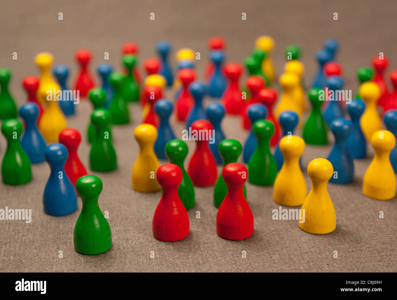 Crowded area made of colorful game pieces Stock Photo Alamy