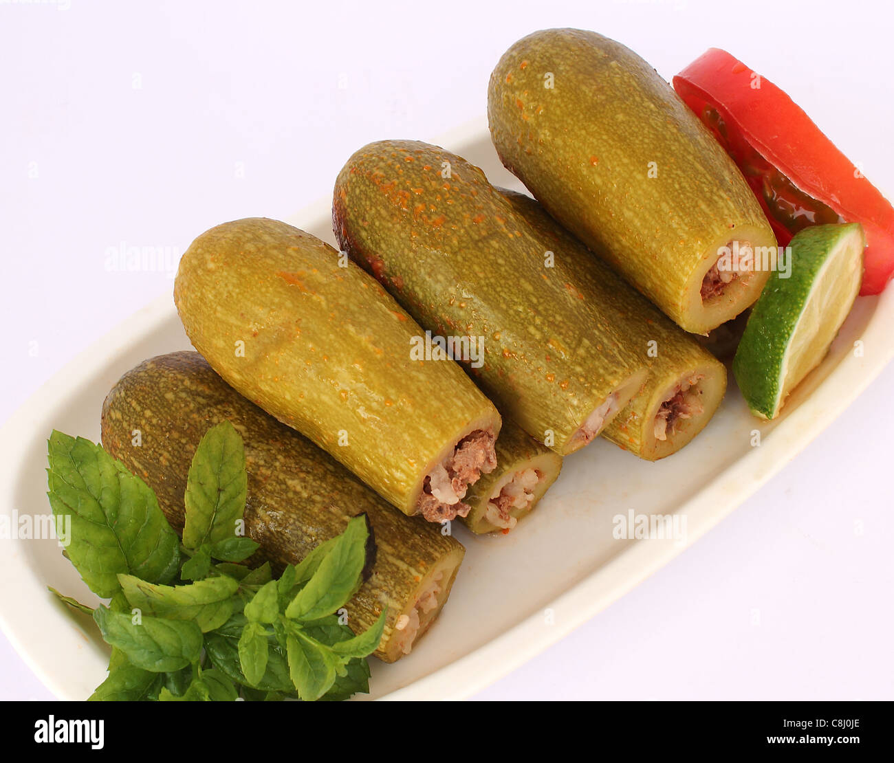 lebanese food - cooked zucchini Stock Photo