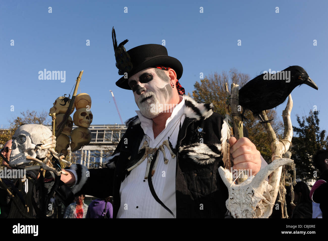 The Beach of the Dead Zombie Walk which took place in Brighton city centre UK October 2011 Stock Photo