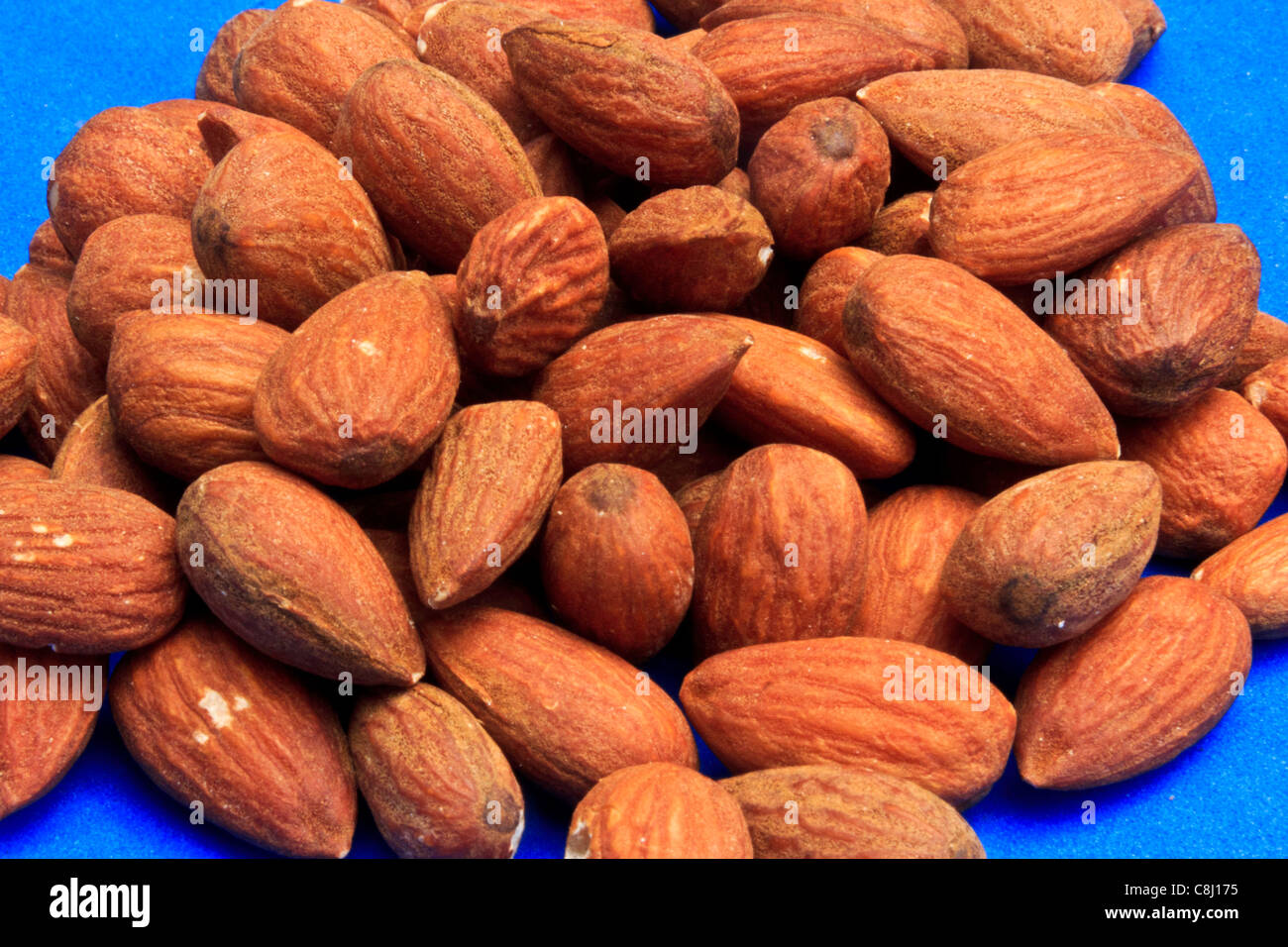 almonds, health, healthful living, healthy, nutrition, nuts, shelled, food Stock Photo