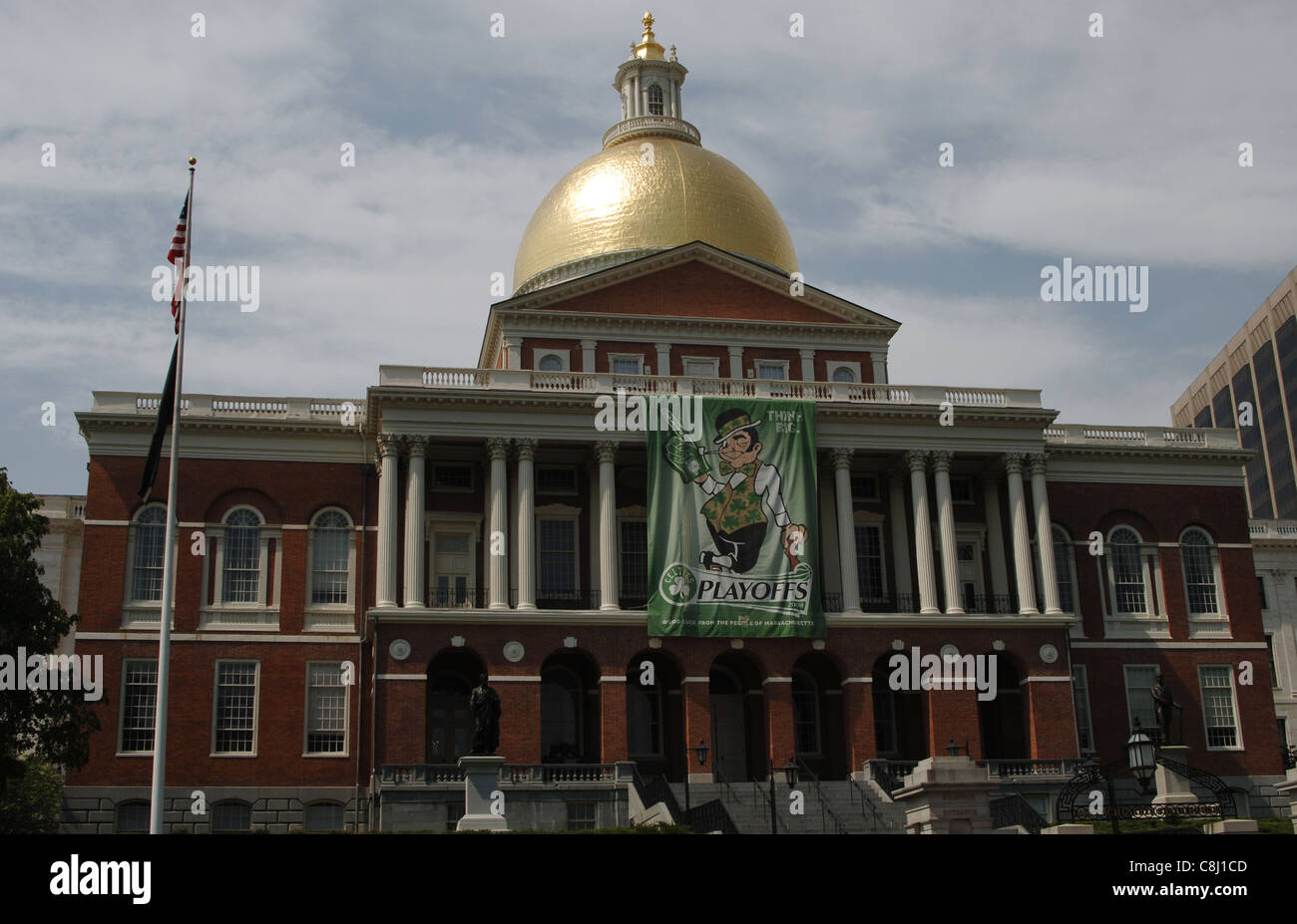 United States. Boston. Massachusetts. State House. 18th century. Designed by Charles Bulfinch. Stock Photo