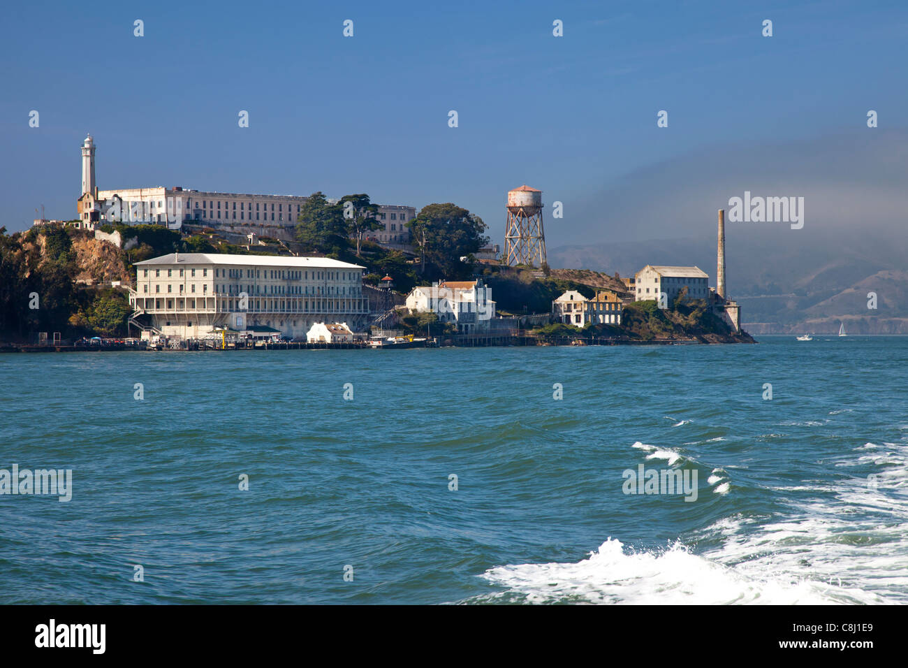 Island prison Alcatraz in San Francisco Bay, California USA Stock Photo