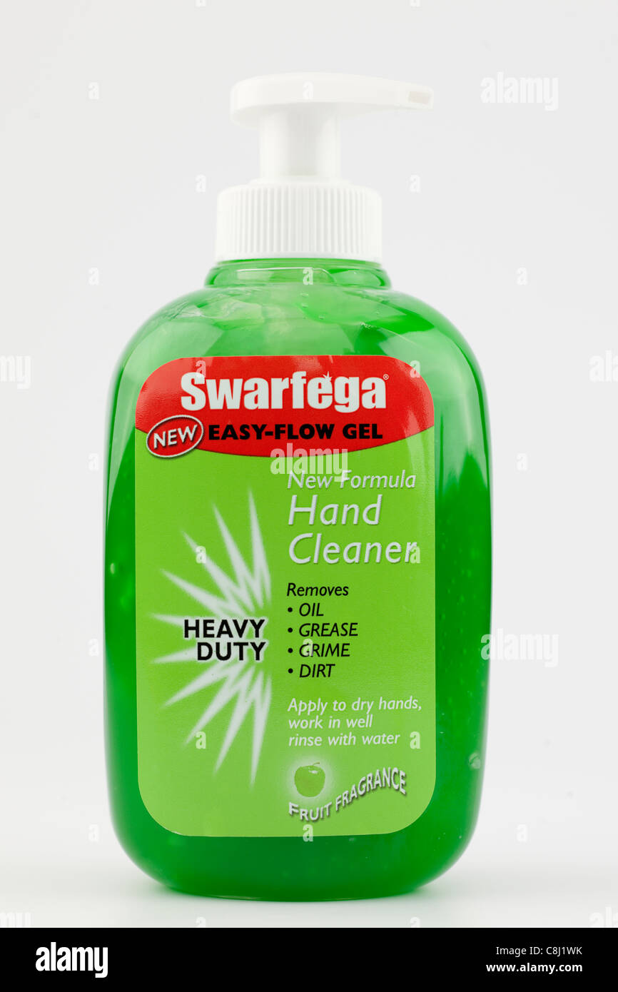 Hand pump container of Swarfega easy flow heavy duty hand cleaner Stock Photo
