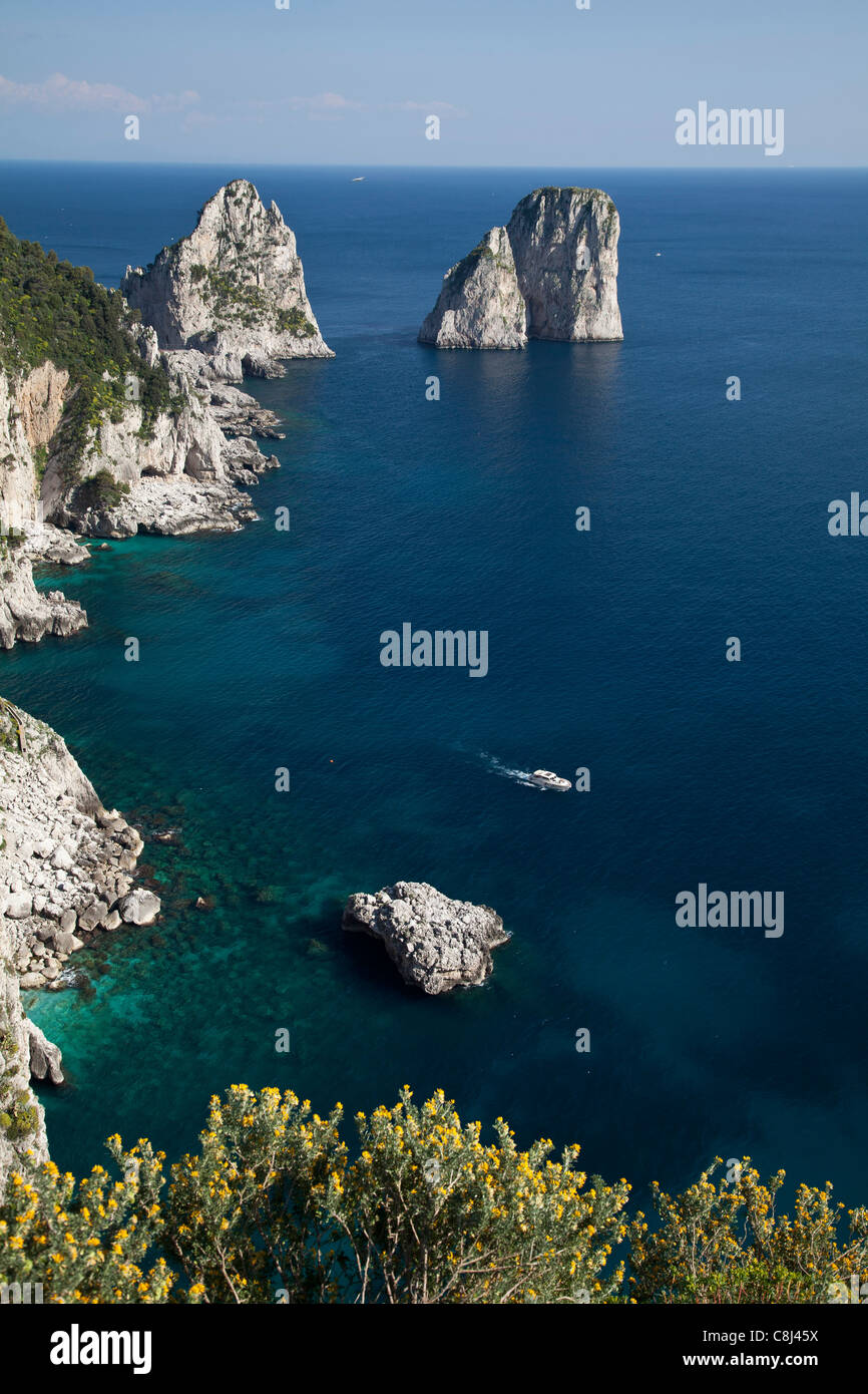 Campania, Capri, Fels, Golf von Neapel, Il Capo, Insel, Inselgruppe, Italien, Kampanien, Meer, Mittelmeer Stock Photo