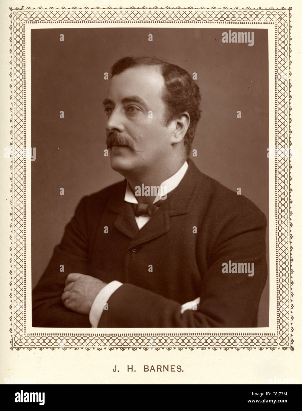 Vintage photograph of J H Barnes an English actor from 1883 Stock Photo
