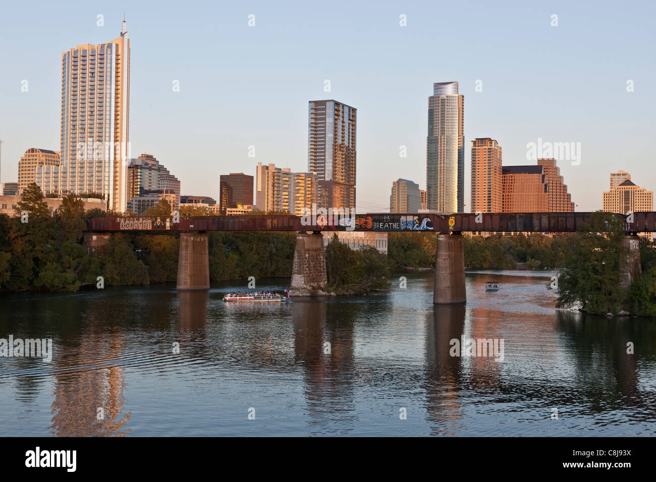 Austin skyline at sunset Stock Photo