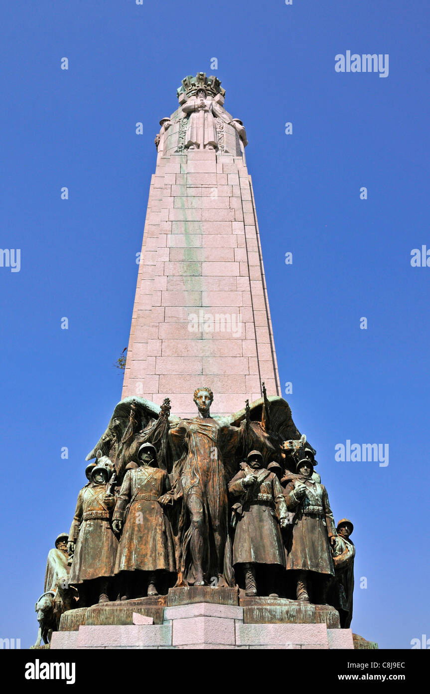 Belgium, Brussels, monument, Europe, figures, memorial, history, infantry, city center, war memorial, war, victim, culture, memo Stock Photo