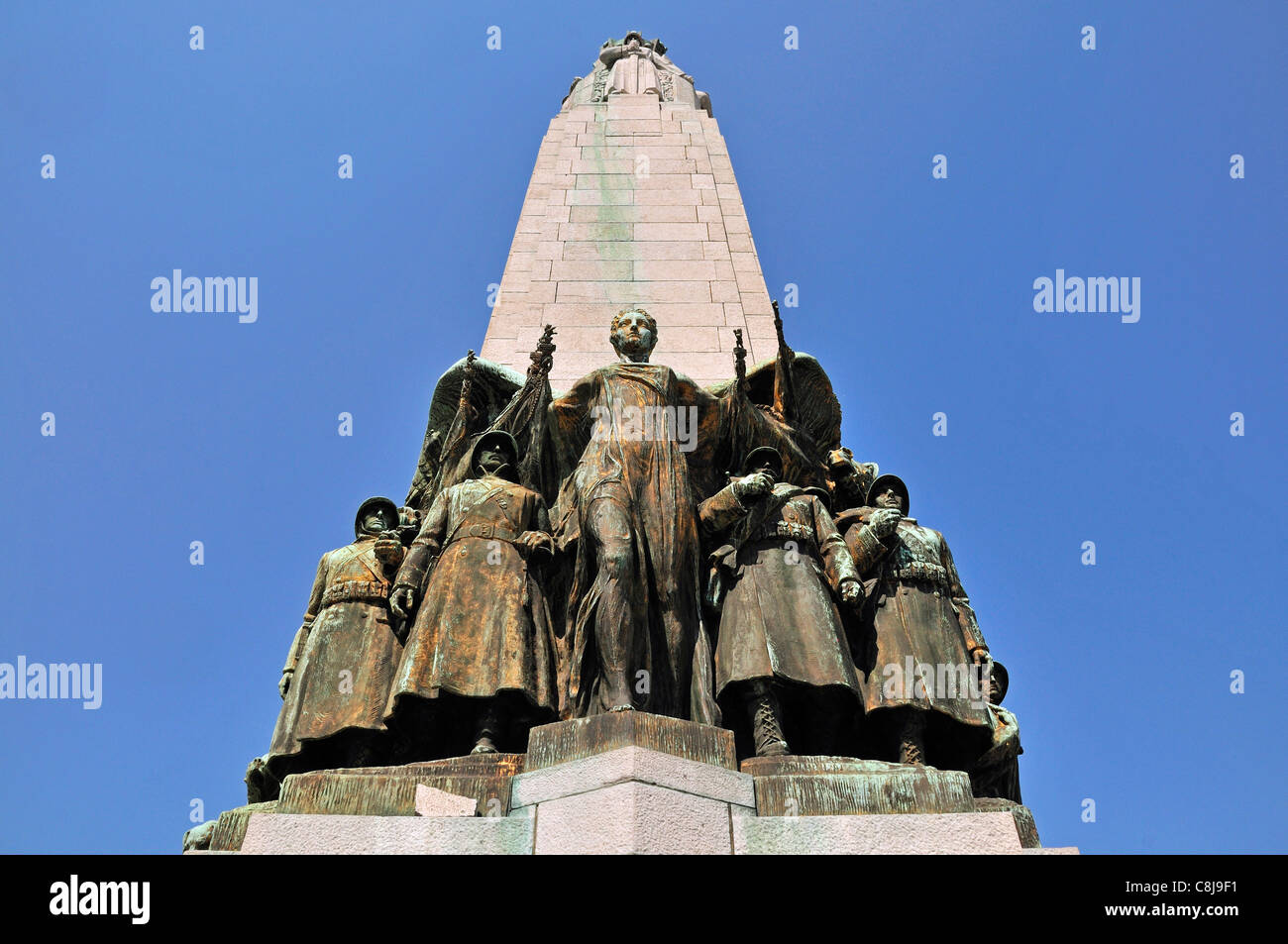 Belgium, Brussels, monument, Europe, figures, memorial, history, infantry, city center, war memorial, war, victim, culture, memo Stock Photo