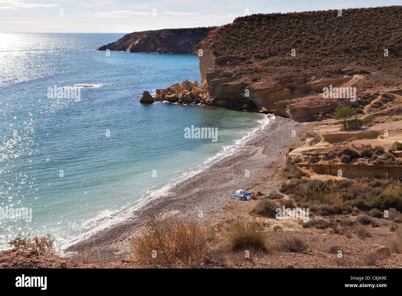 Nudist beach in the Puntas de Calnegre, Costa Cálida, Mazarron