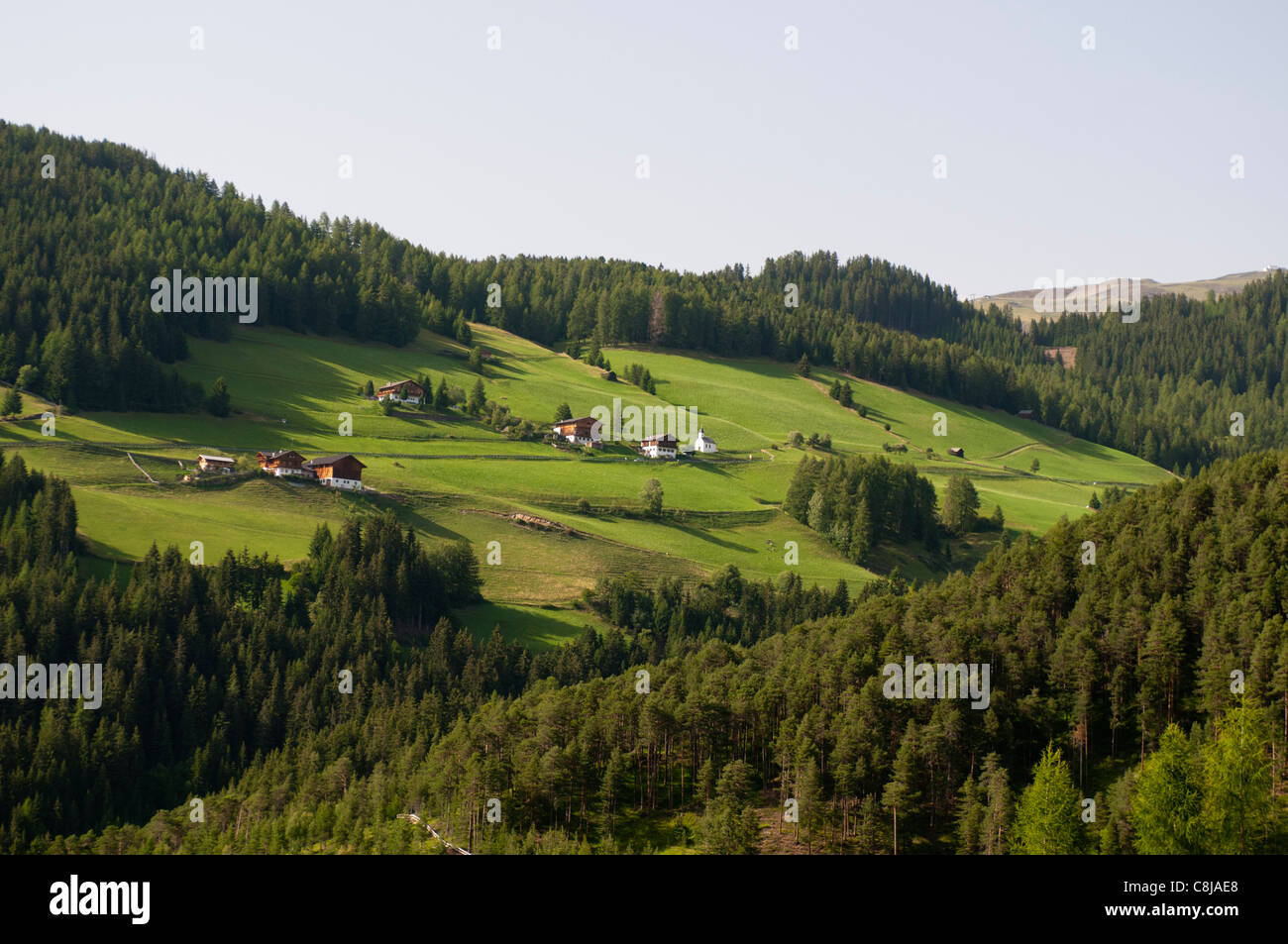 Santa Maddalena, Funes Valley (Villnoss), Dolomites, Trentino Alto Adige, South Tyrol, Italy. Stock Photo