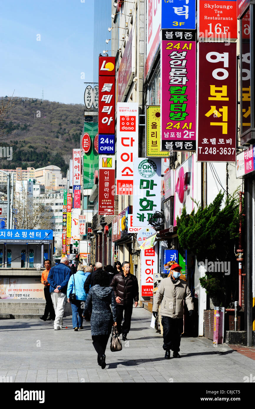 A street scene of Busan, South Korea. Stock Photo