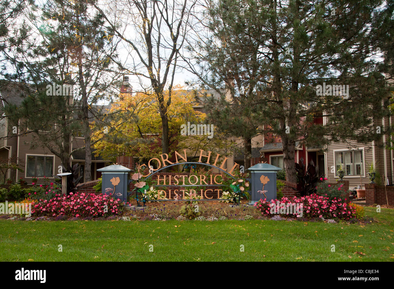 Corn Hill sign, Rochester NY USA Stock Photo Alamy