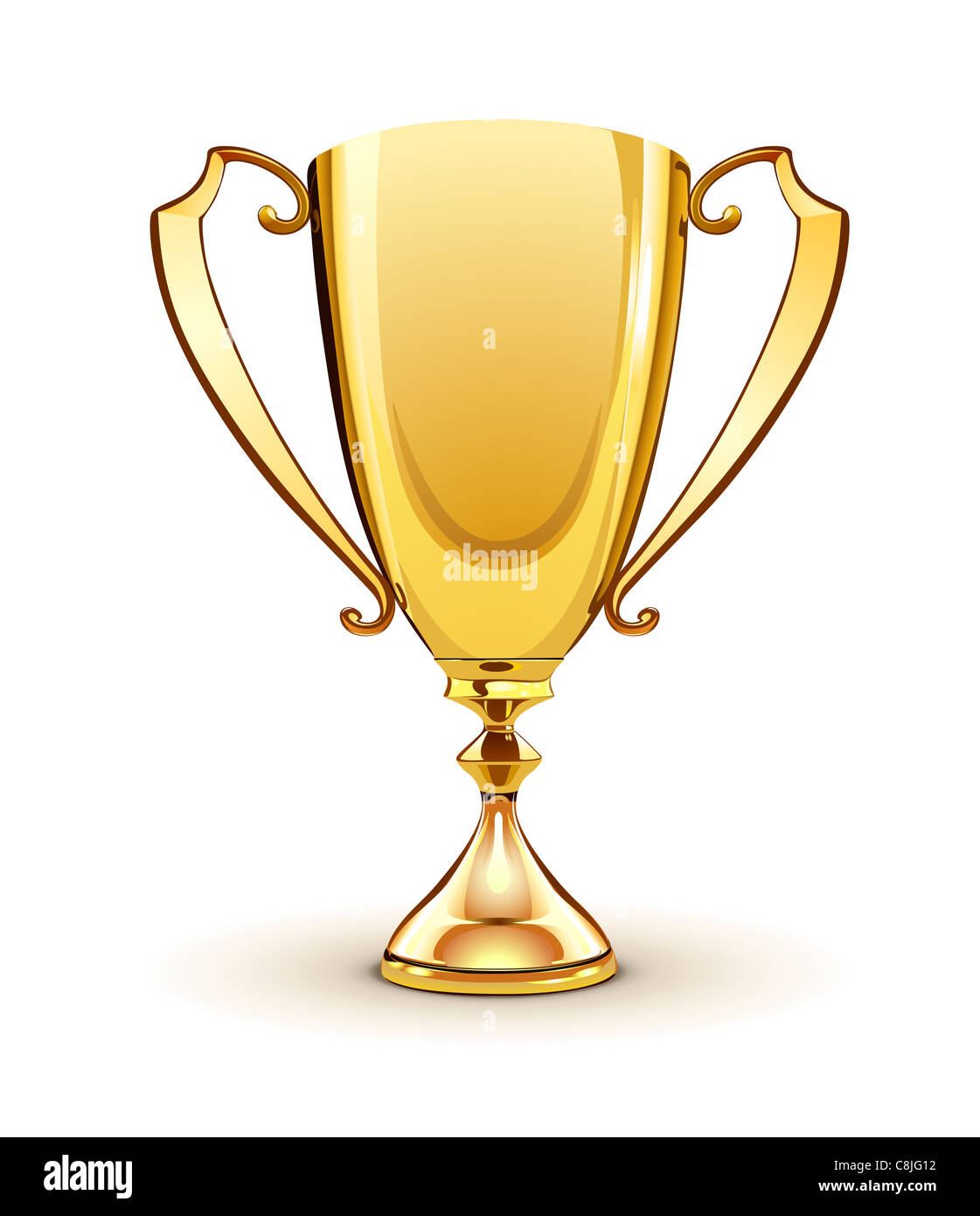 illustration of Front view of a golden trophy Stock Photo - Alamy