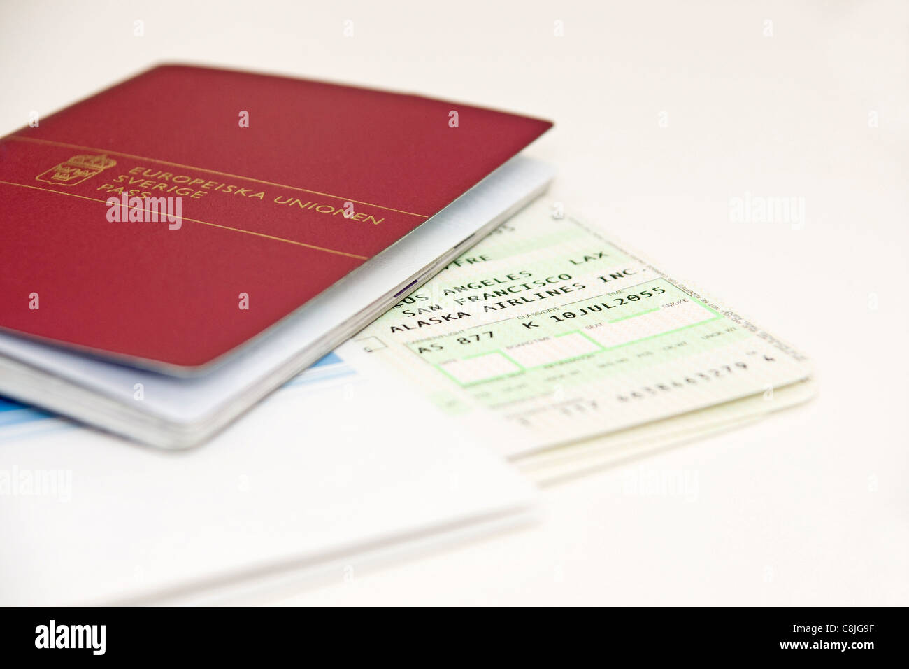 Passport and plane tickets Stock Photo Alamy