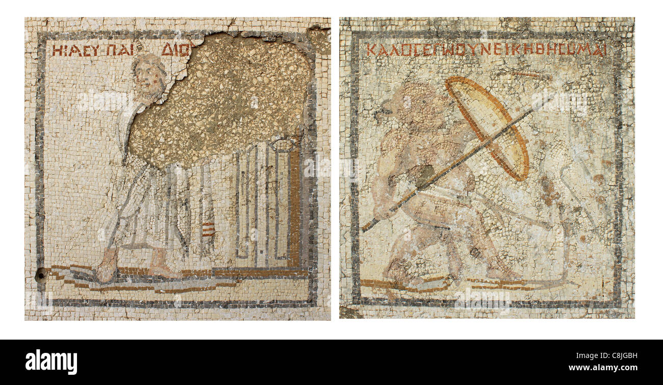 ancient roman mosaic byblos, lebanon Stock Photo